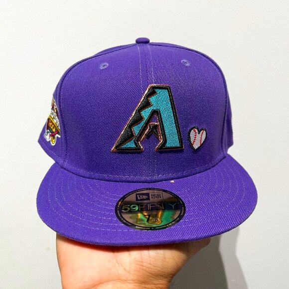 Arizona Diamondbacks MLB World Series 2001 Purple Gray Fitted Hat - New - Picture 1 of 5